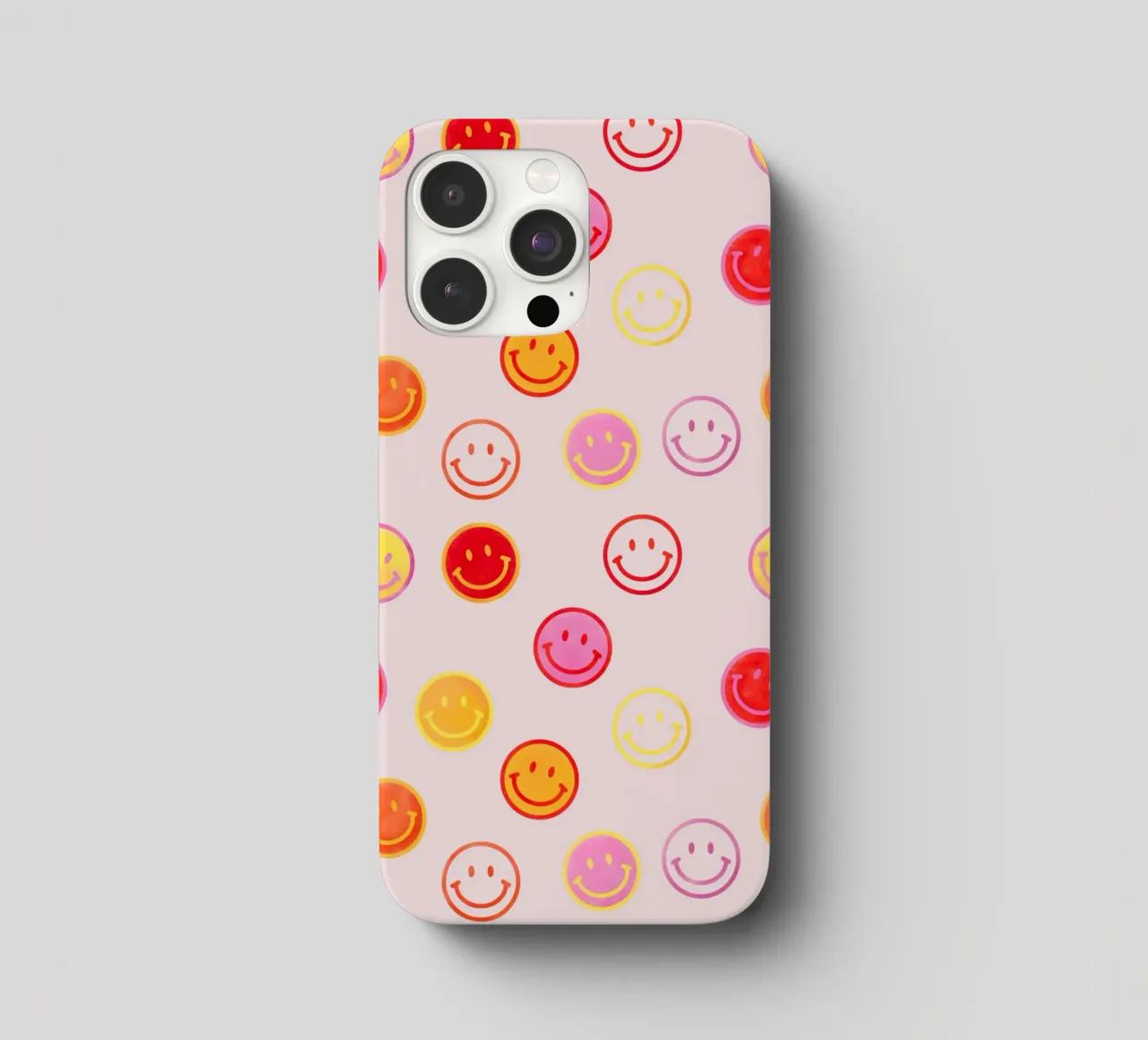 Smiling face colorful pattern in pink cover iphone da showmemars