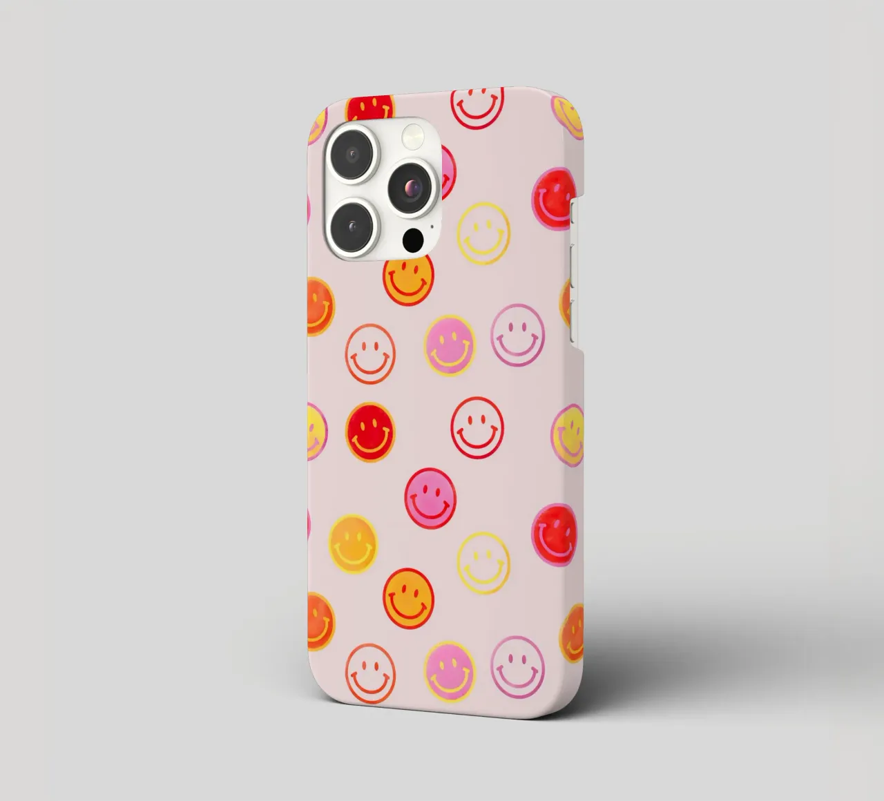 Smiling face colorful pattern in pink cover iphone da showmemars