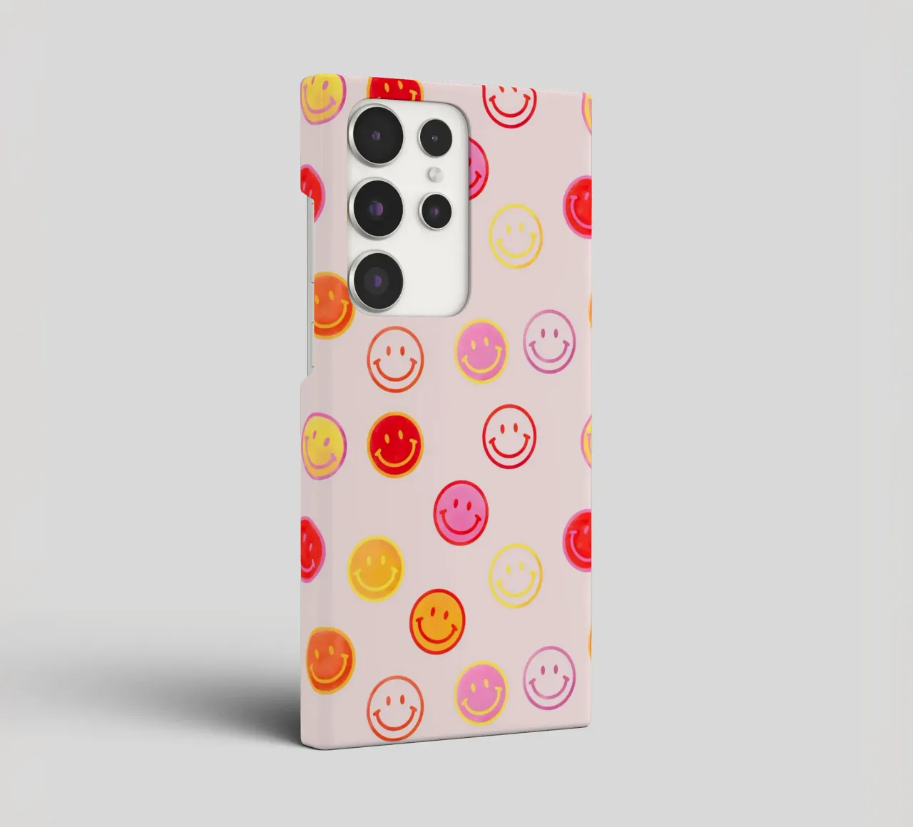 Smiling face colorful pattern in pink cover samsung da showmemars