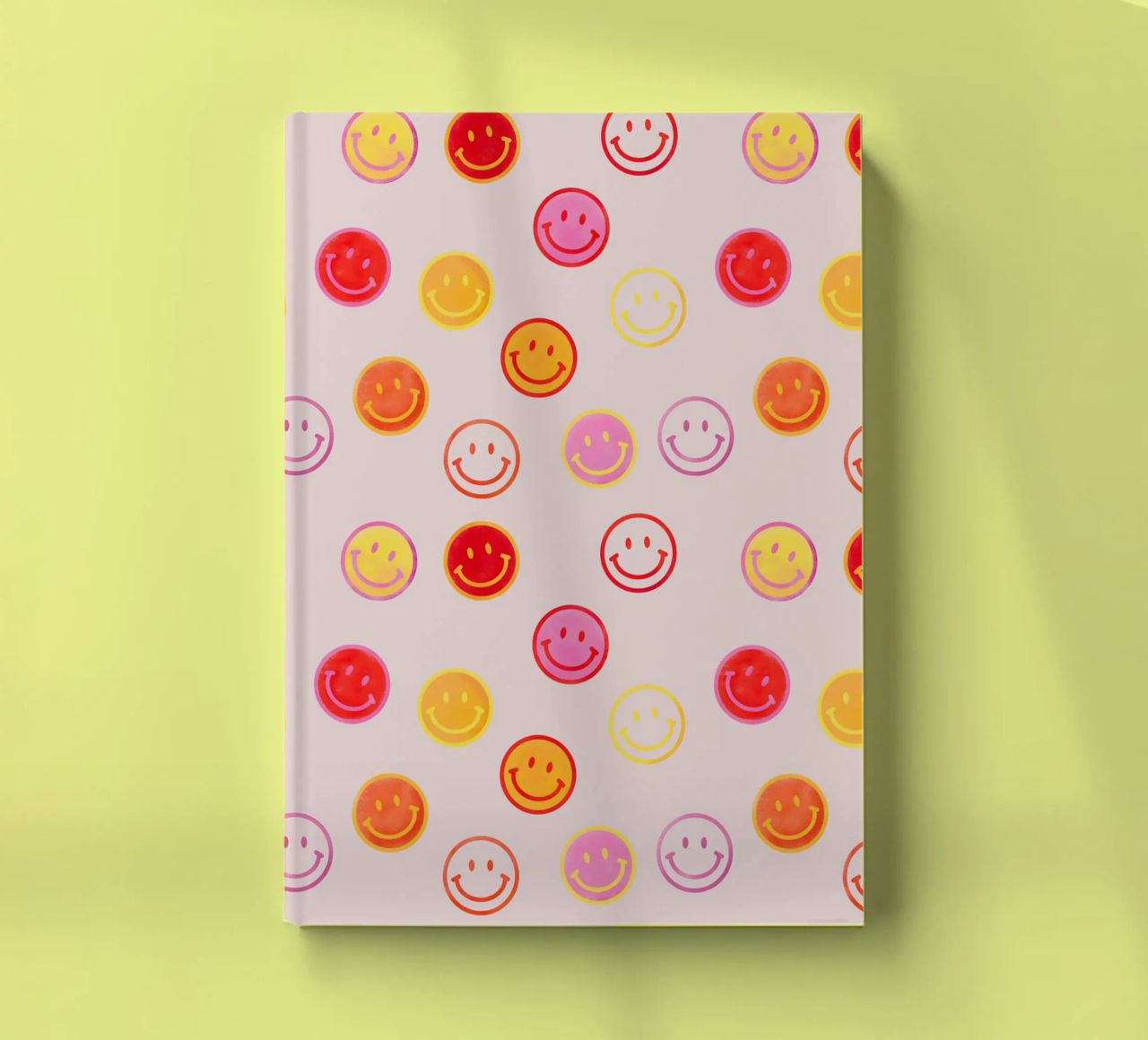 Smiling face colorful pattern in pink diario da showmemars