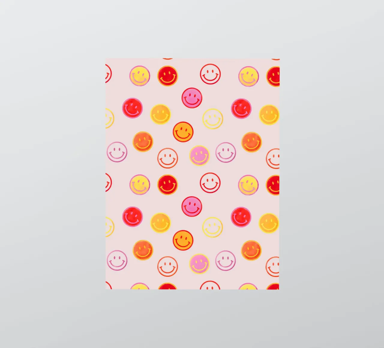 Smiling face colorful pattern in pink autocollant de showmemars