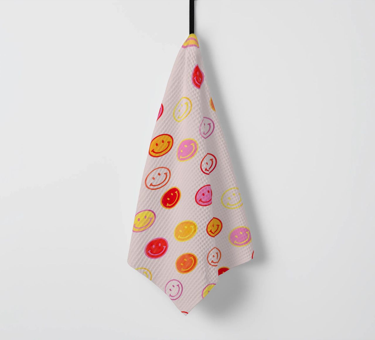 Smiling face colorful pattern in pink canovaccio da cucina da showmemars