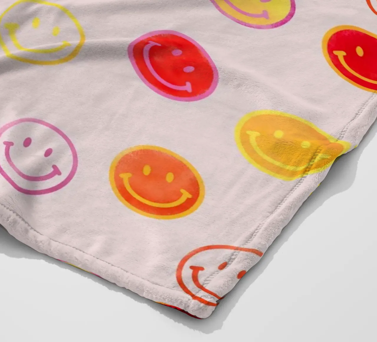 Smiling face colorful pattern in pink coperta in pile da showmemars