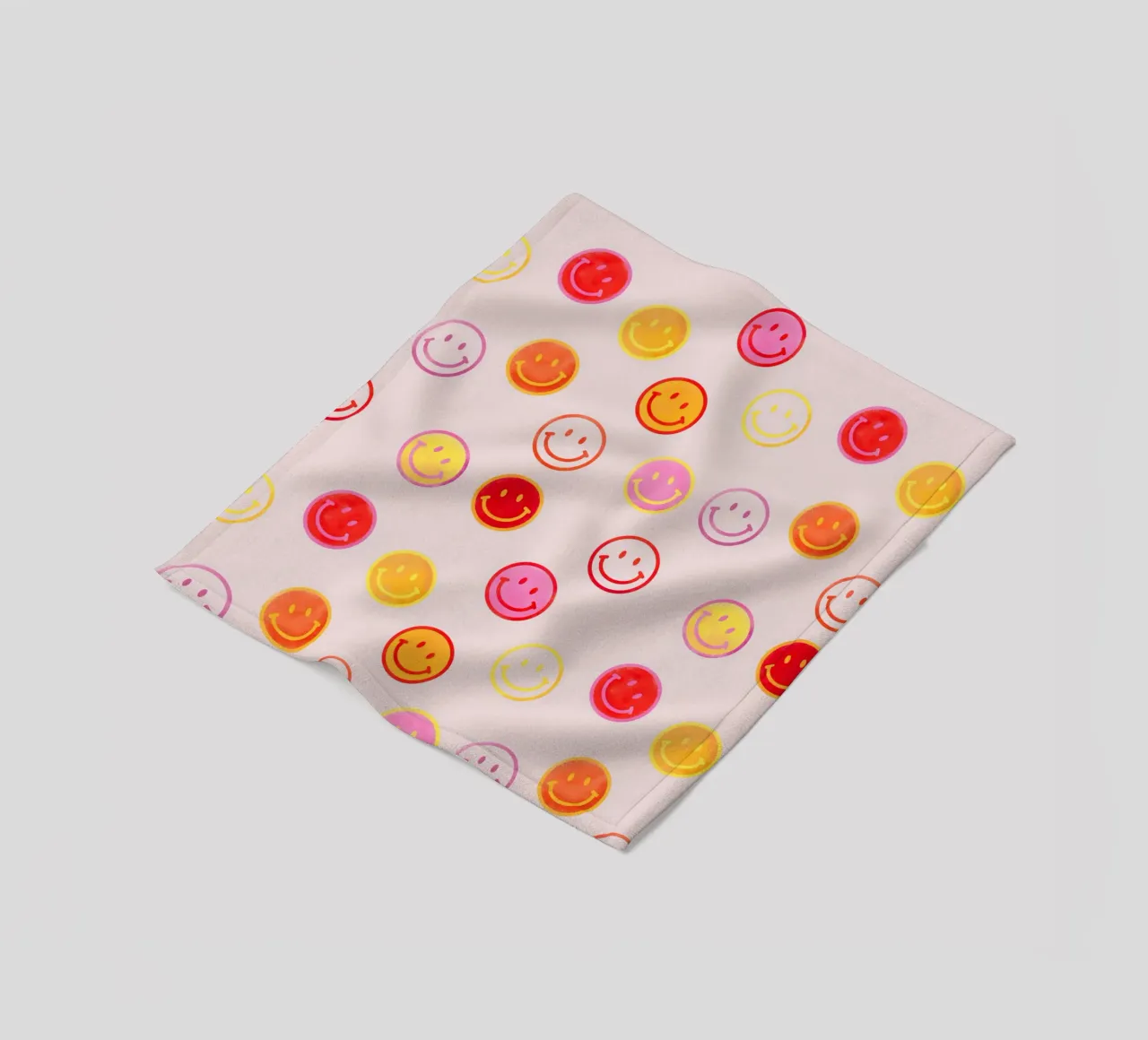Smiling face colorful pattern in pink coperta in pile da showmemars