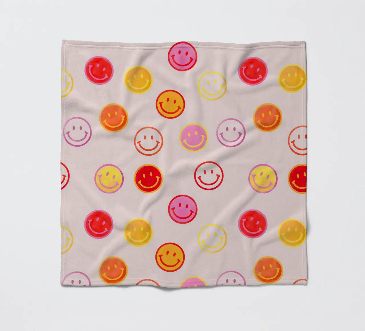 Smiling face colorful pattern in pink coperta in pile da showmemars