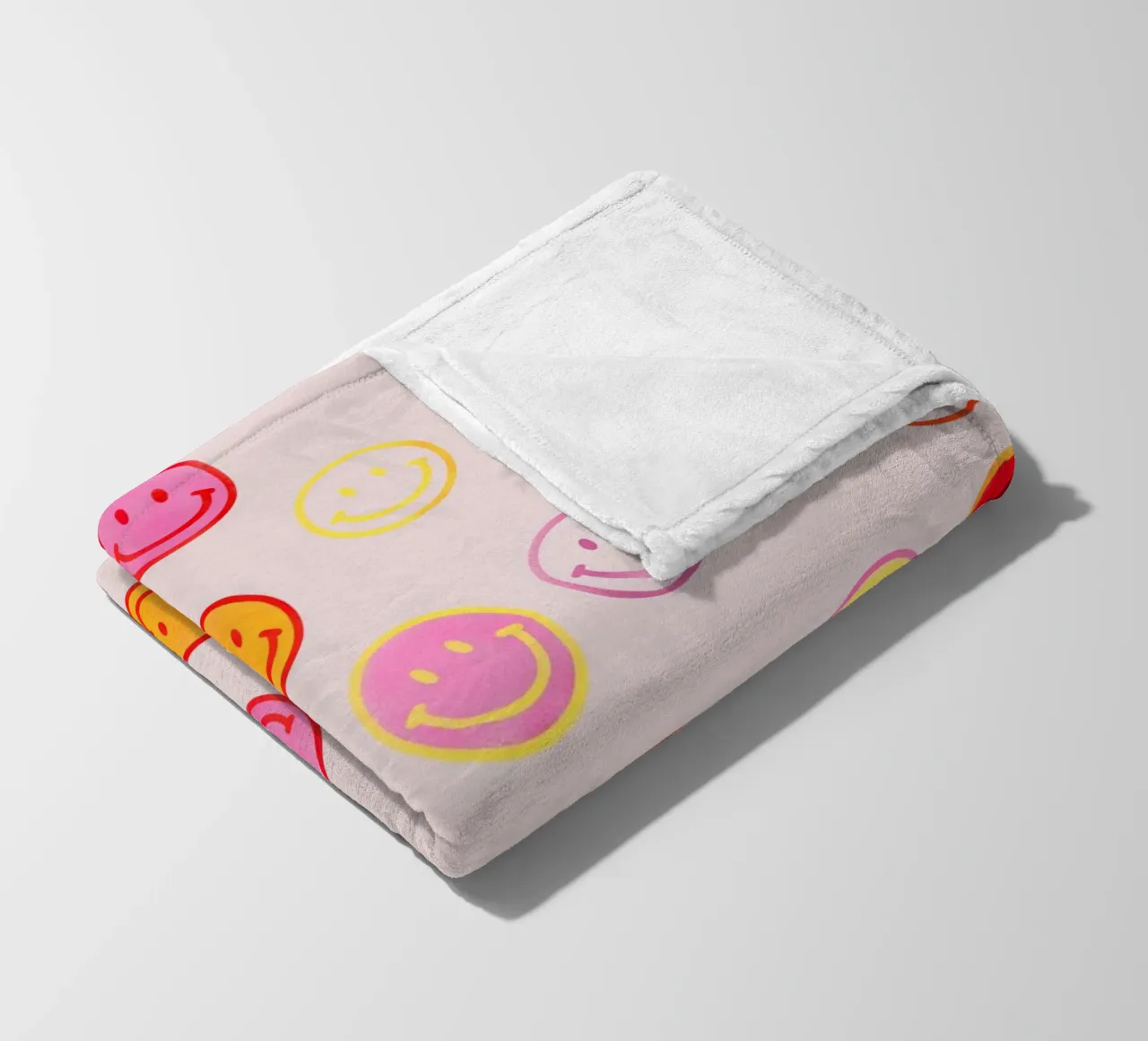 Smiling face colorful pattern in pink coperta in pile da showmemars