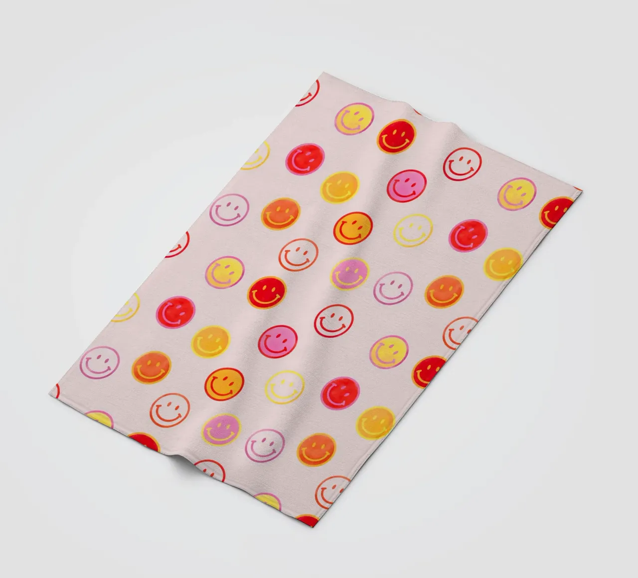 Smiling face colorful pattern in pink coperta in pile da showmemars