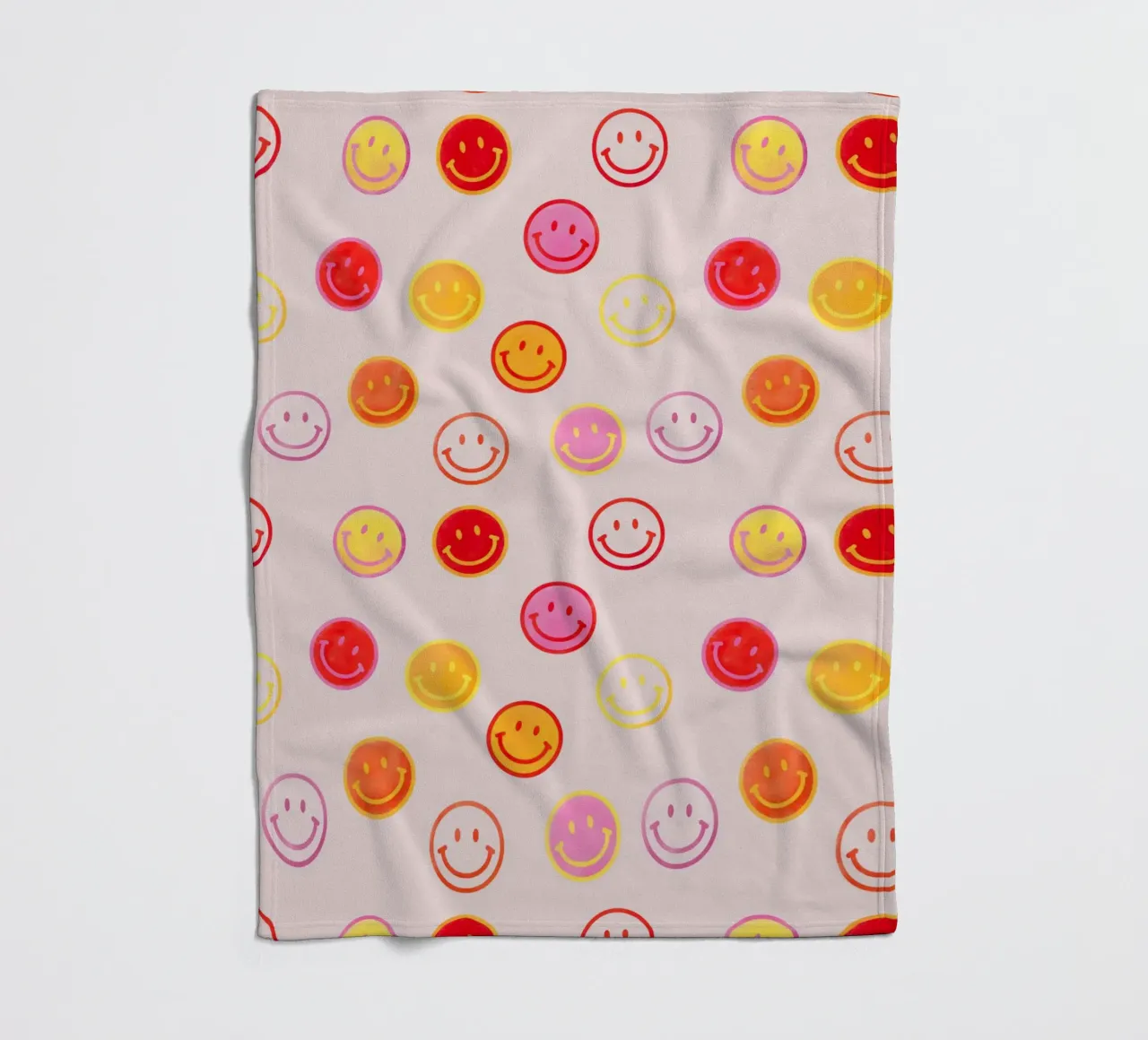 Smiling face colorful pattern in pink coperta in pile da showmemars
