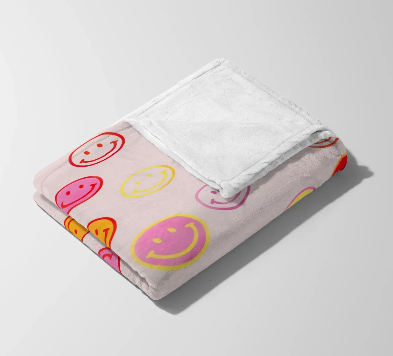 Smiling face colorful pattern in pink coperta in pile da showmemars
