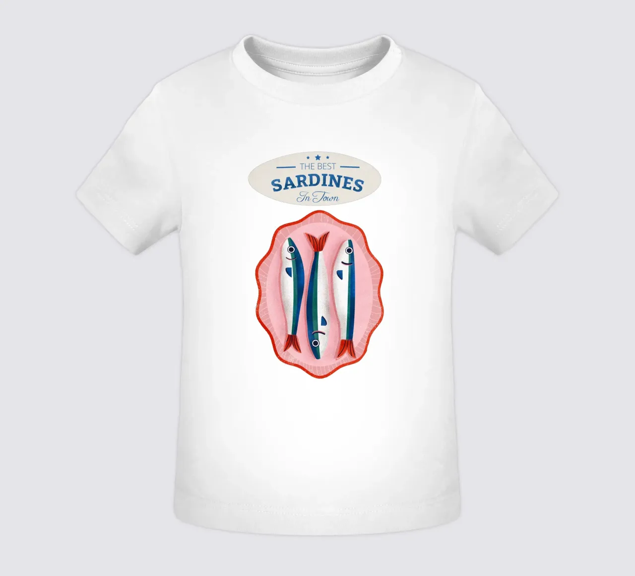 Retro Sardines – Hand-Drawn Seafood Art maglietta neonato da showmemars