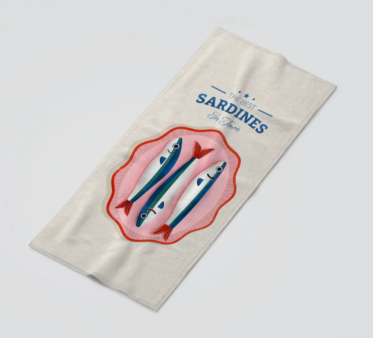 Retro Sardines – Hand-Drawn Seafood Art telo mare da showmemars