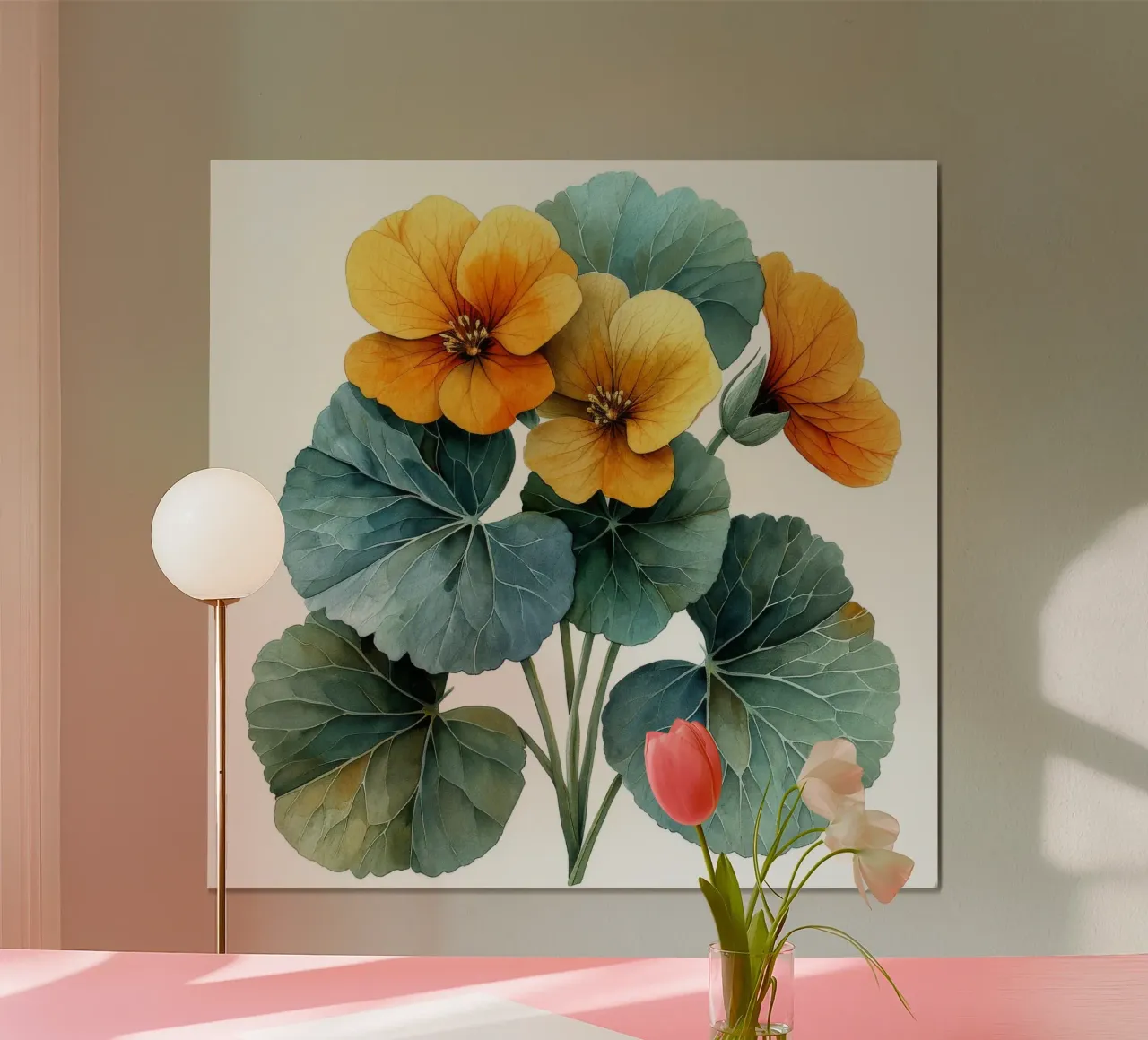 Fiore di nasturzio 2 poster con telaio in alluminio da Bold Blooms