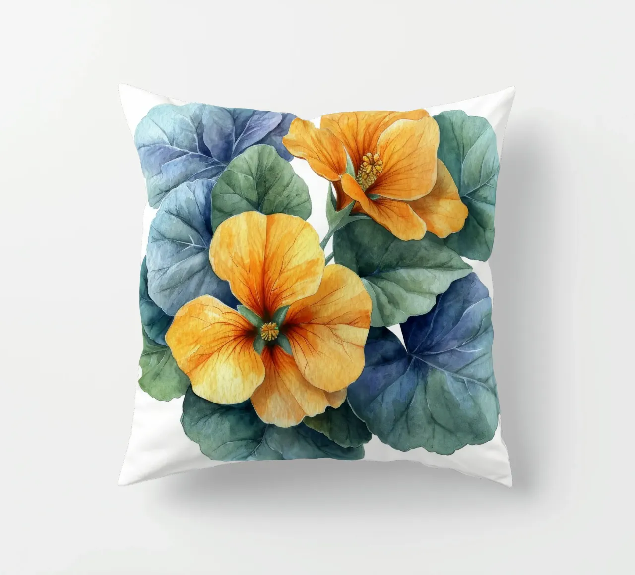 Fiore di nasturzio 4 cuscino da Bold Blooms