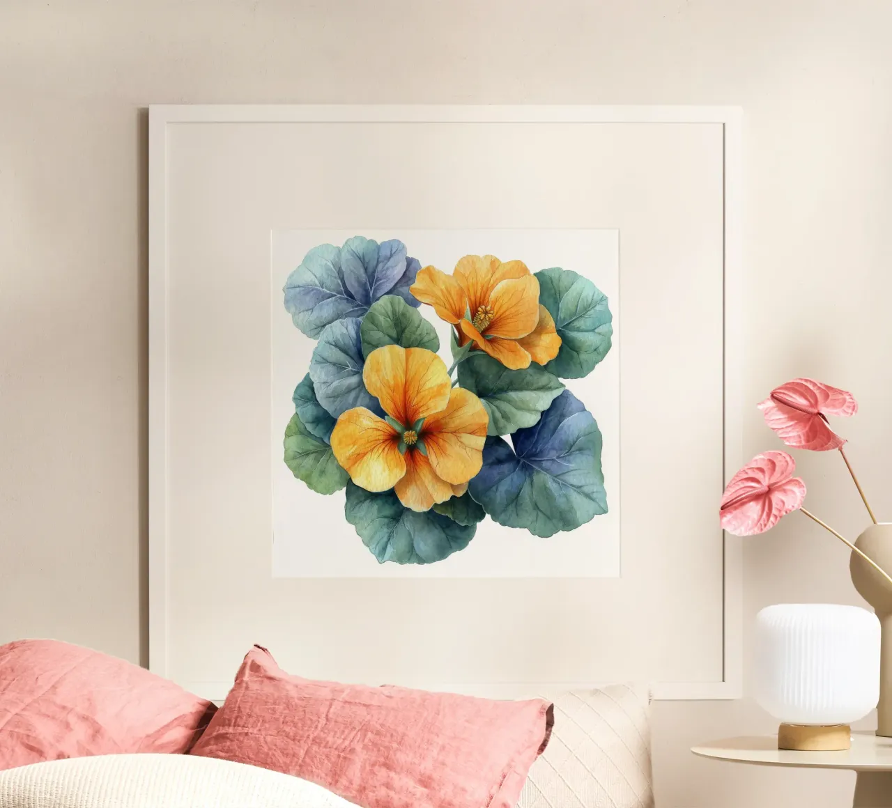 Fiore di nasturzio 4 poster con telaio in alluminio da Bold Blooms