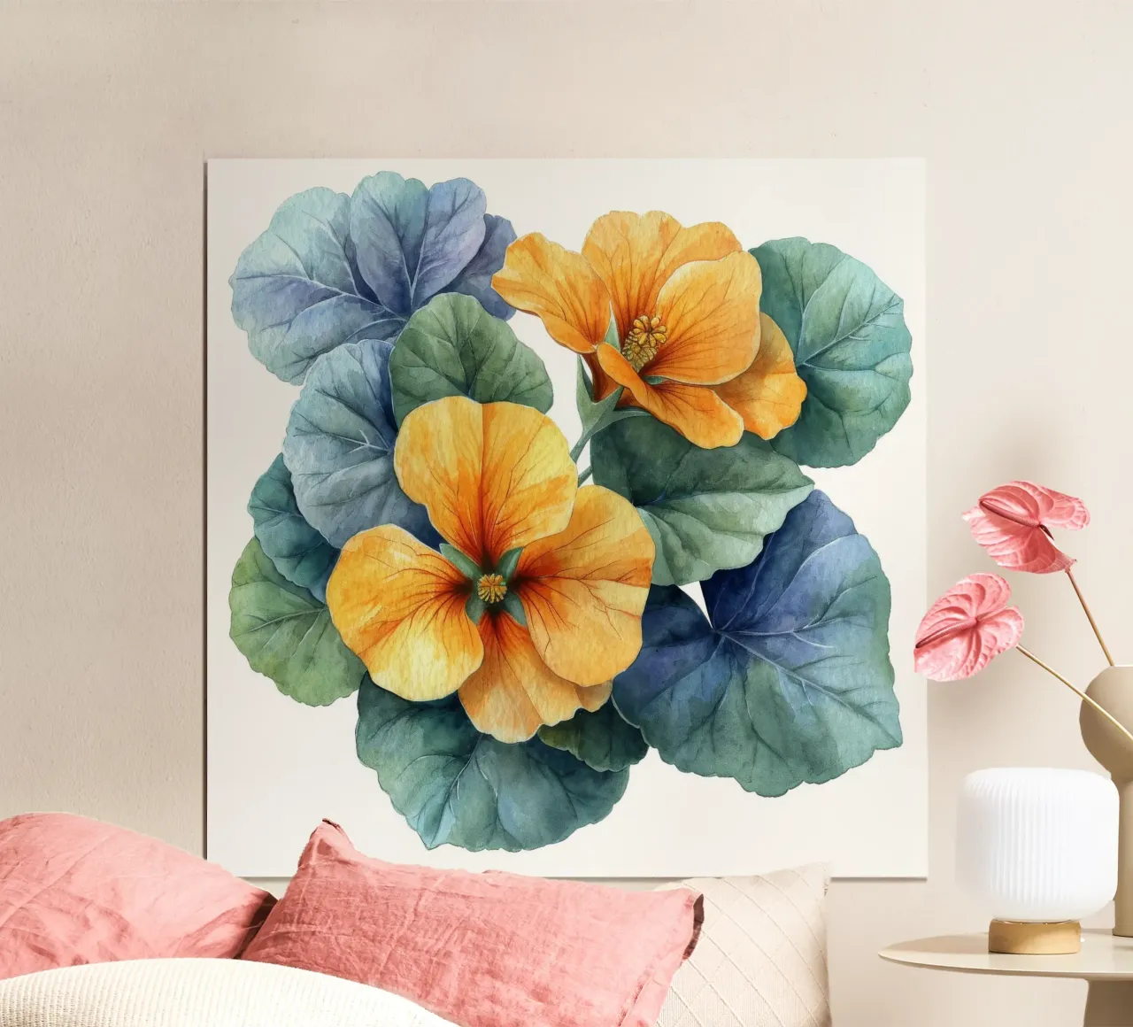 Fiore di nasturzio 4 poster con telaio in alluminio da Bold Blooms