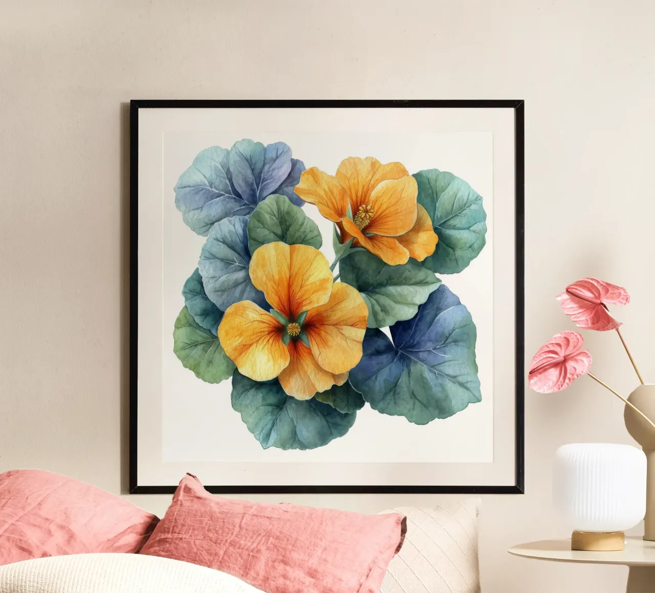 Fiore di nasturzio 4 poster con telaio in alluminio da Bold Blooms