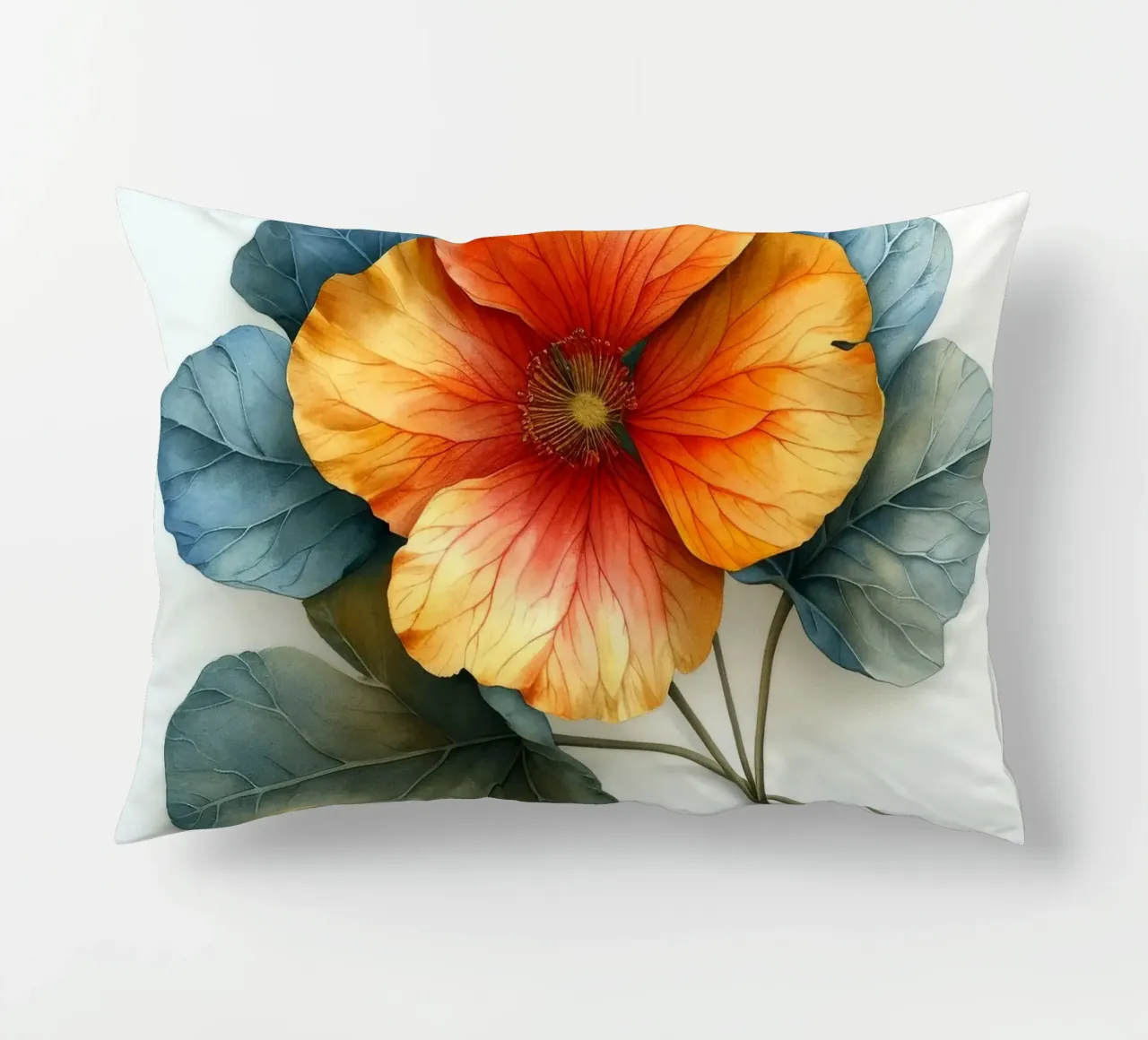 Nasturtium Flower 1 decorative cushion by Bold Blooms