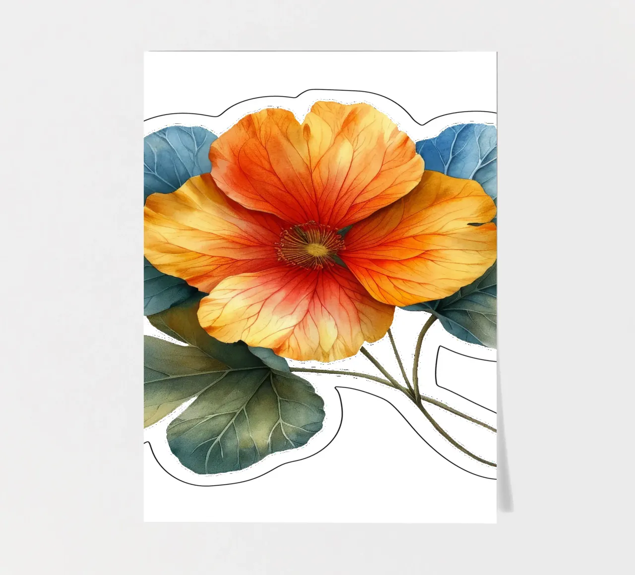 Nasturtium Flower 1 sticker sheet by Bold Blooms