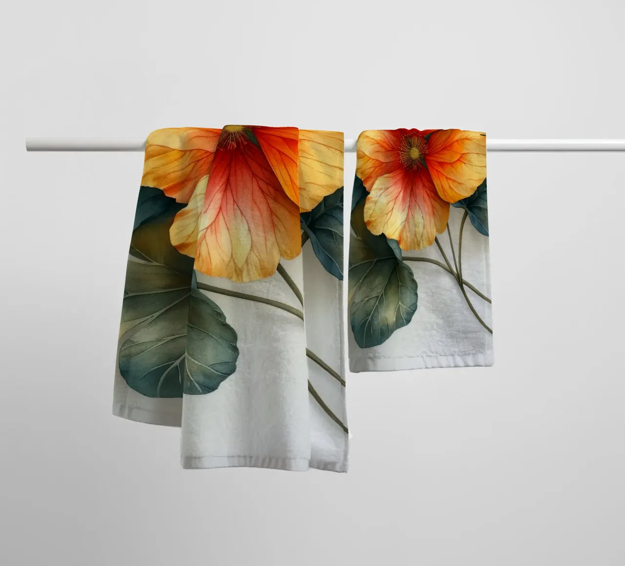 Fiore di nasturzio 1 asciugamano da bagno da Bold Blooms
