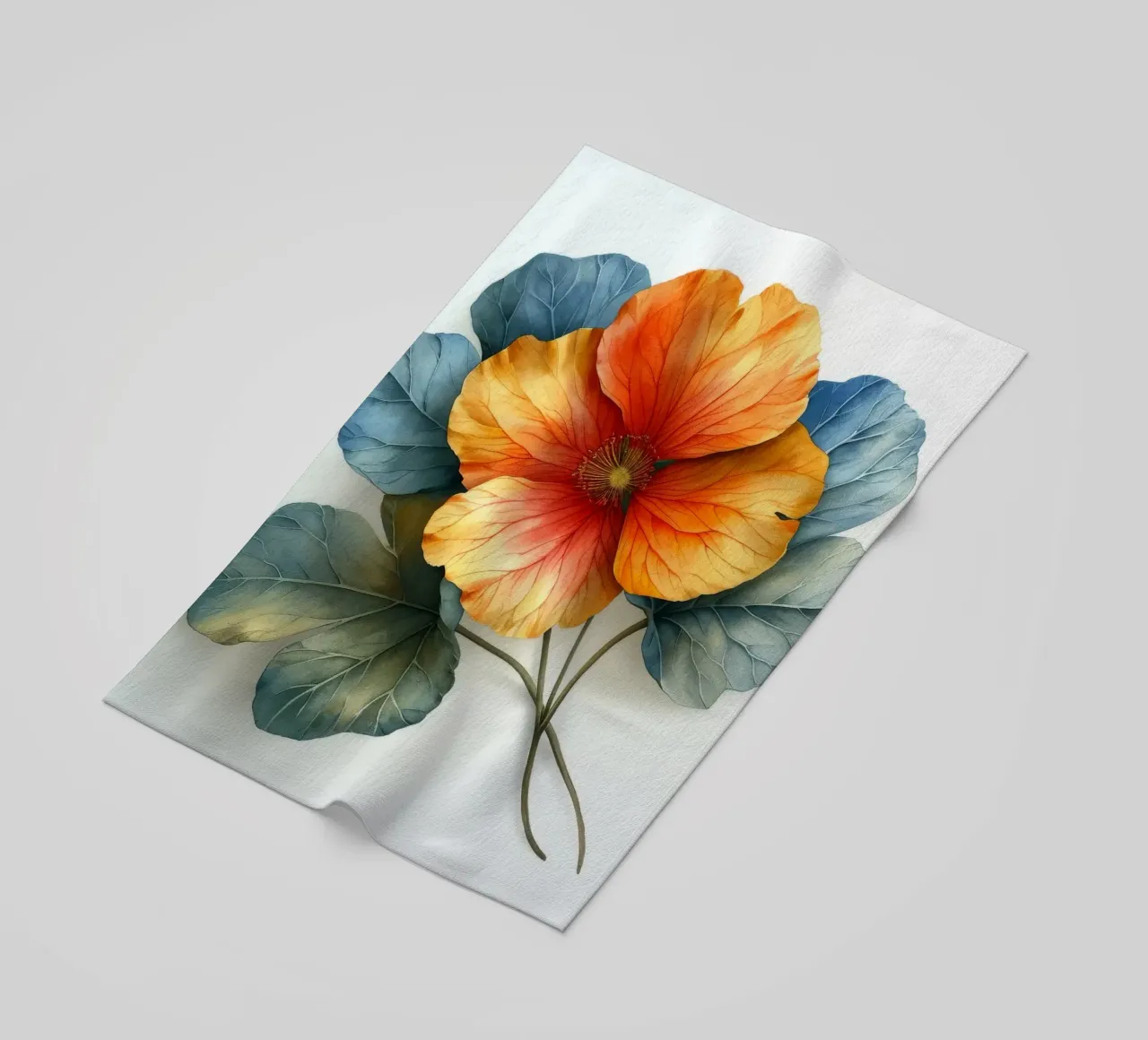 Nasturtium Flower 1 beach towel by Bold Blooms