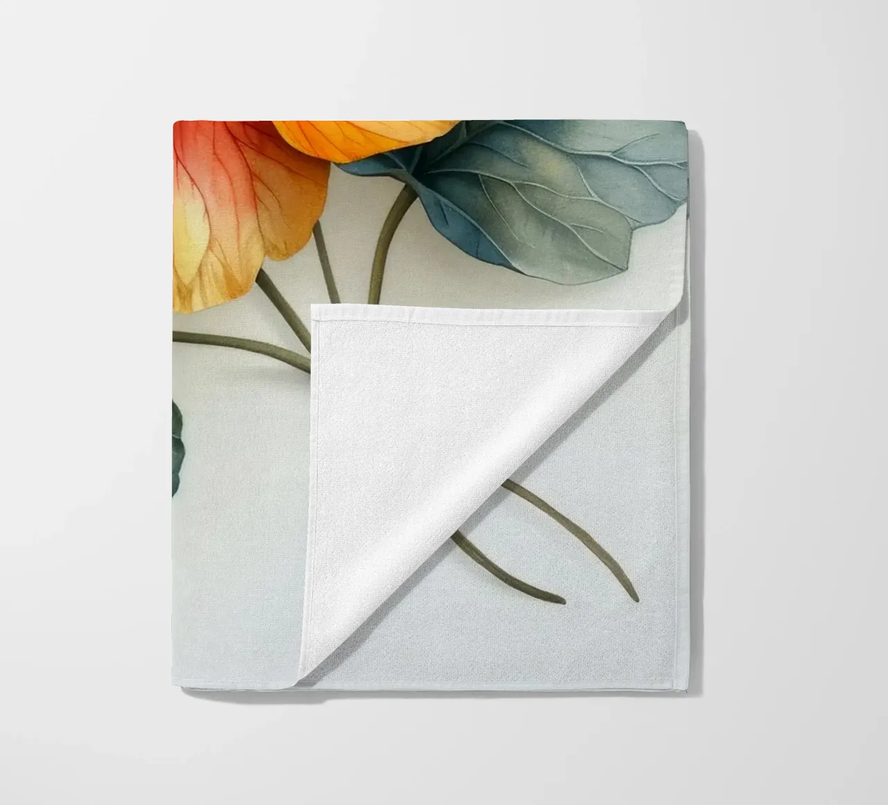 Nasturtium Flower 1 beach towel by Bold Blooms