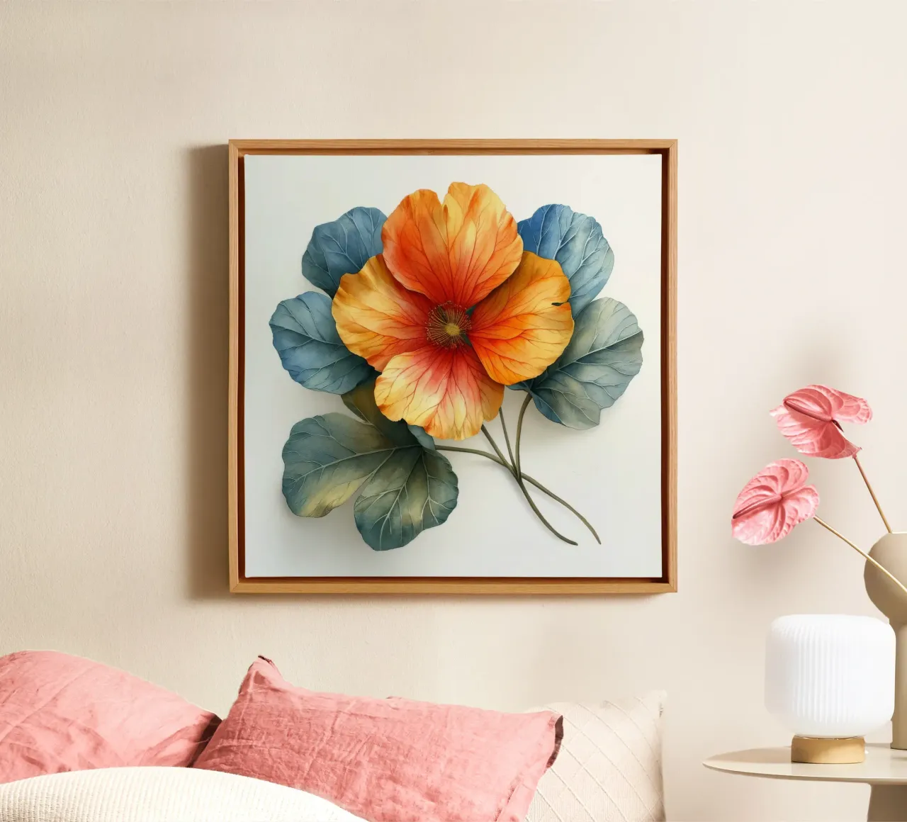 Fiore di nasturzio 1 tela con Cornice a cassetta da Bold Blooms
