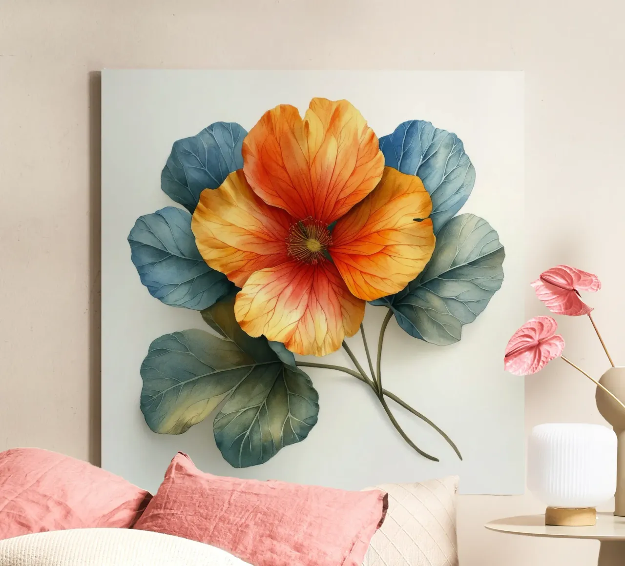 Fiore di nasturzio 1 tela con Cornice a cassetta da Bold Blooms