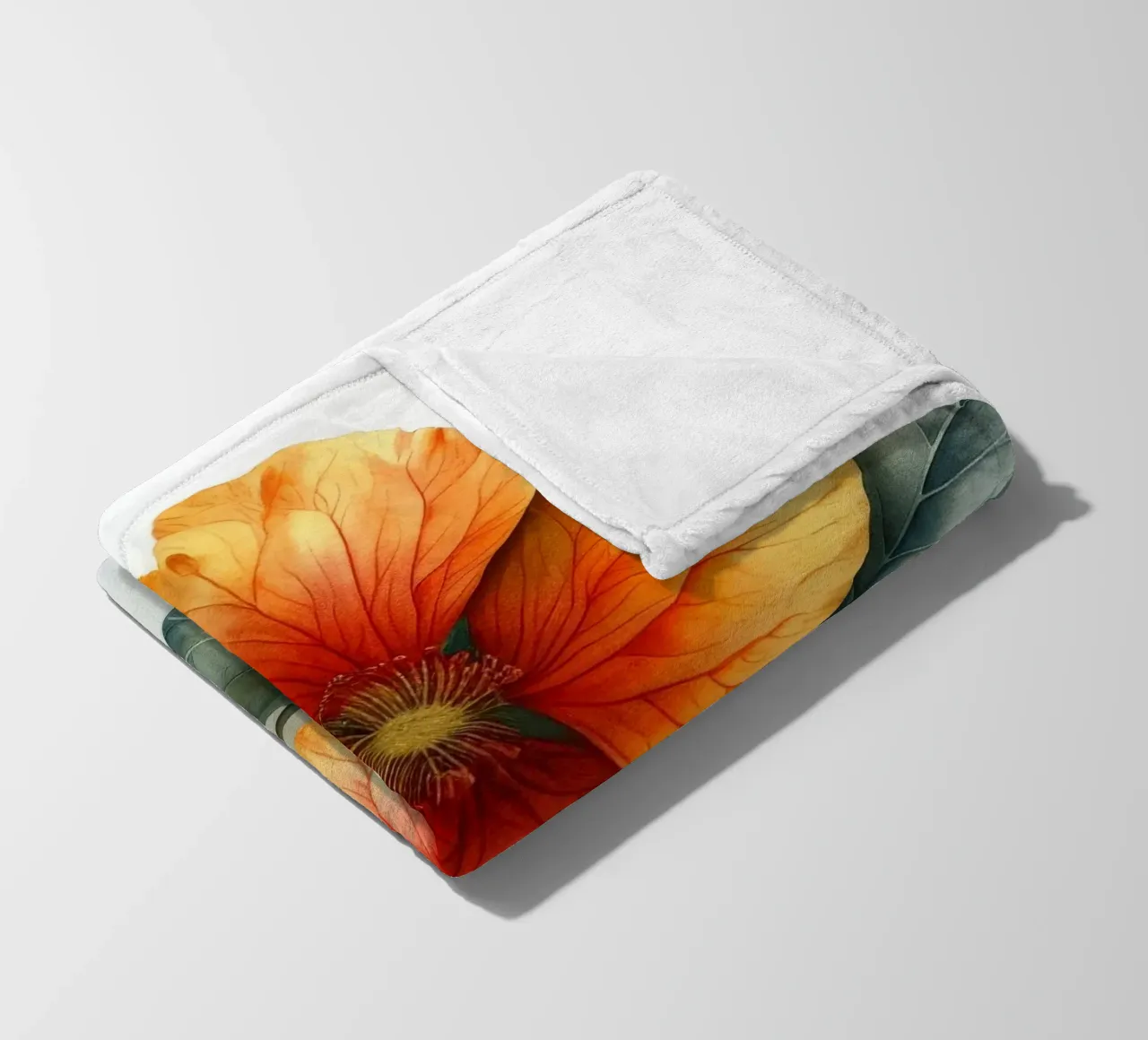 Nasturtium Flower 1 fleece blanket by Bold Blooms