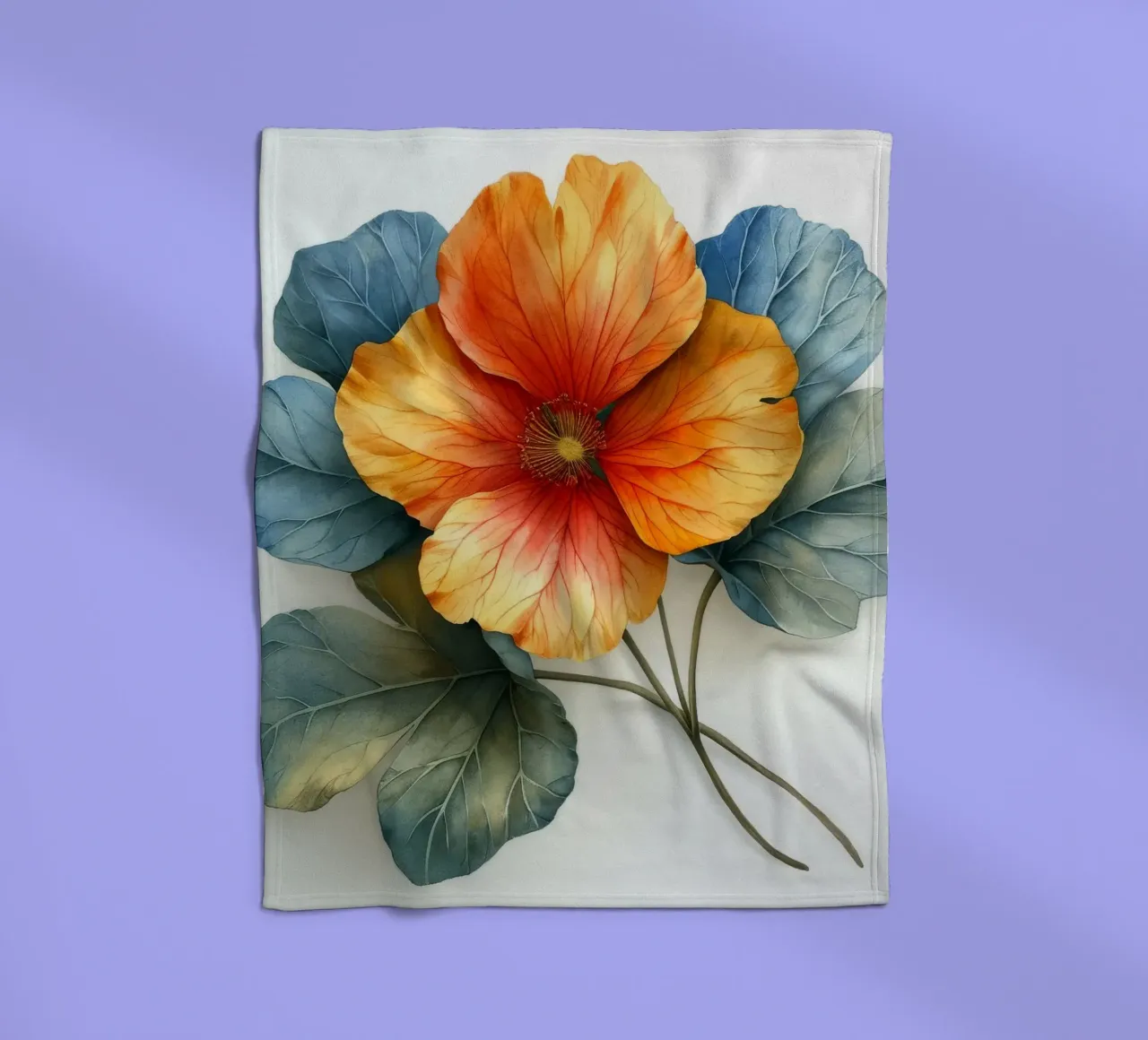 Nasturtium Flower 1 fleece blanket by Bold Blooms