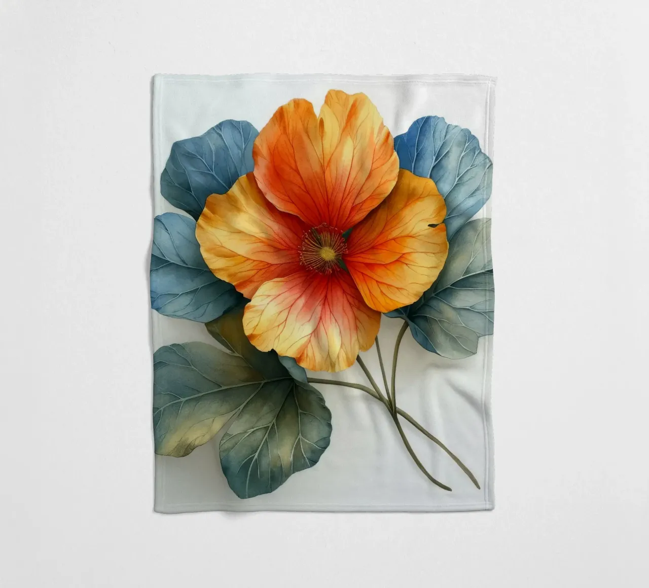 Nasturtium Flower 1 fleece blanket by Bold Blooms