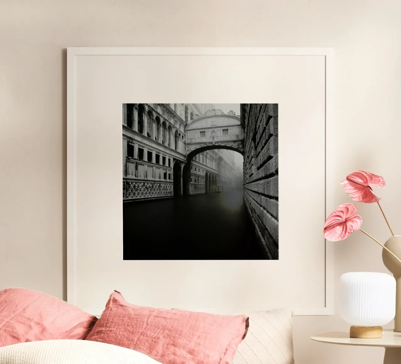 Ponte Dei Sospiri poster con telaio in alluminio da Michael J. Reibert