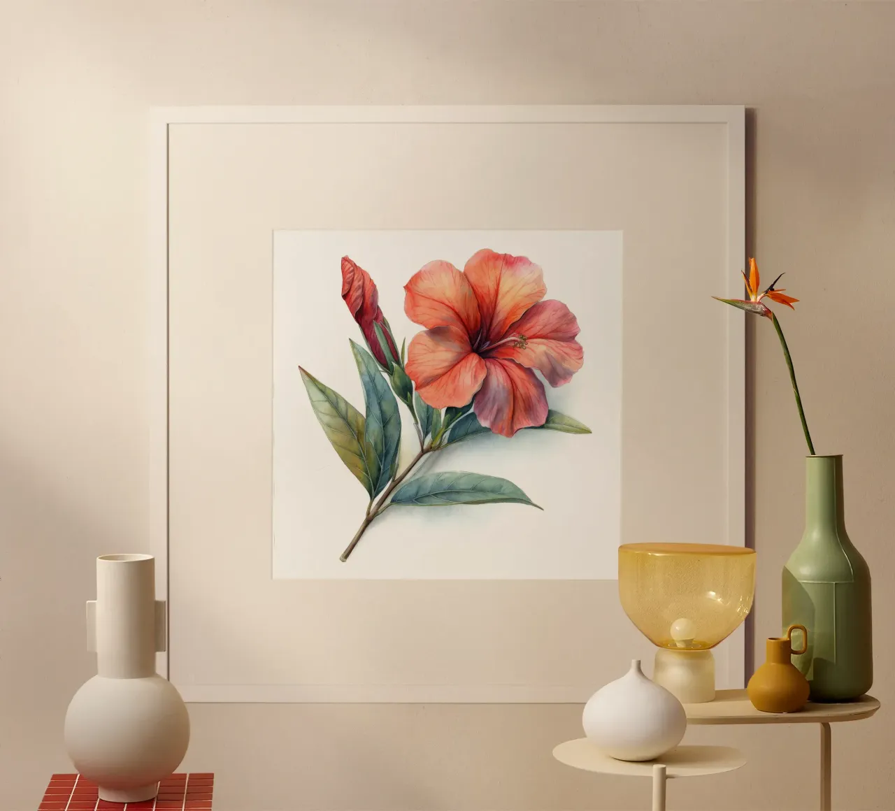 Fiore di oleandro 2 poster con telaio in alluminio da Bold Blooms