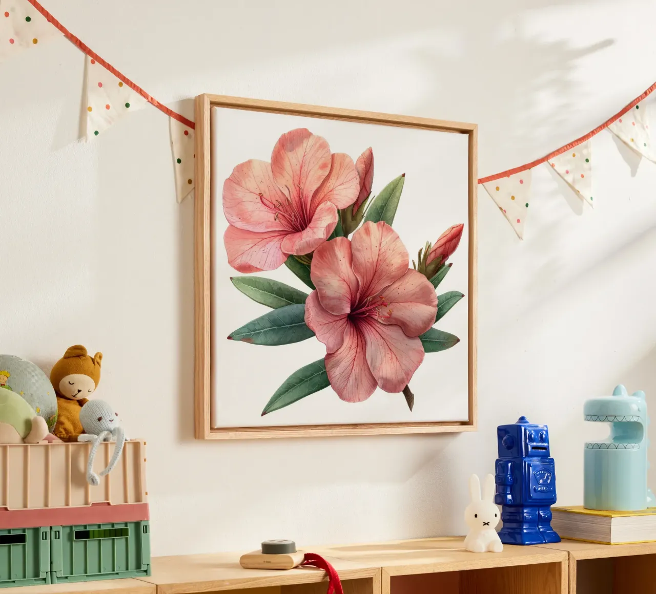 Fiore di oleandro 3 tela con Cornice a cassetta da Bold Blooms