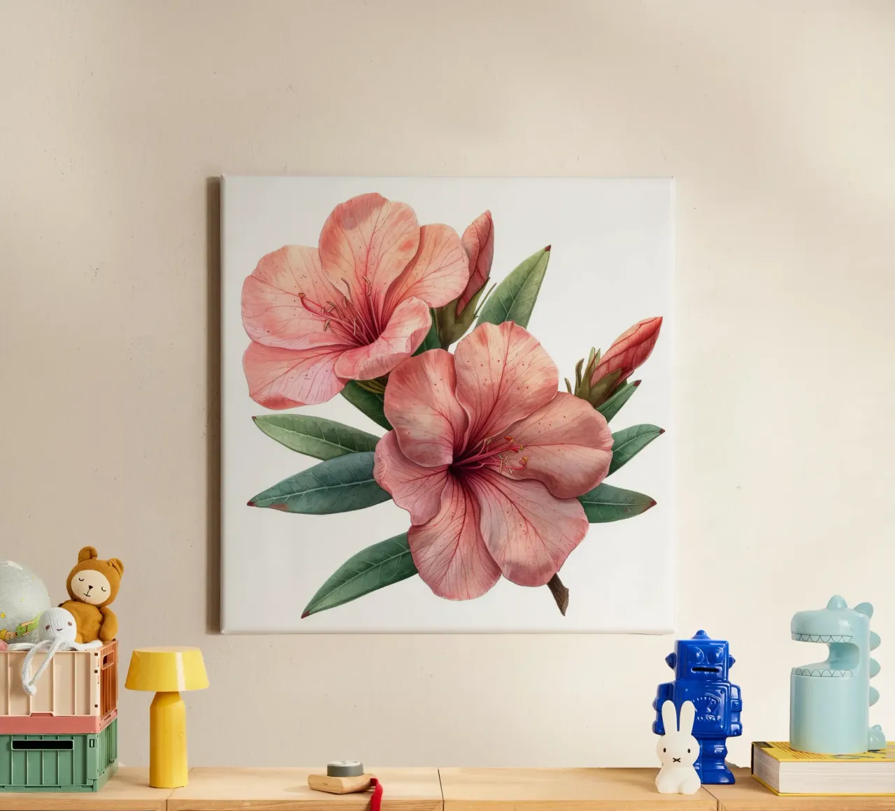 Fiore di oleandro 3 tela con Cornice a cassetta da Bold Blooms