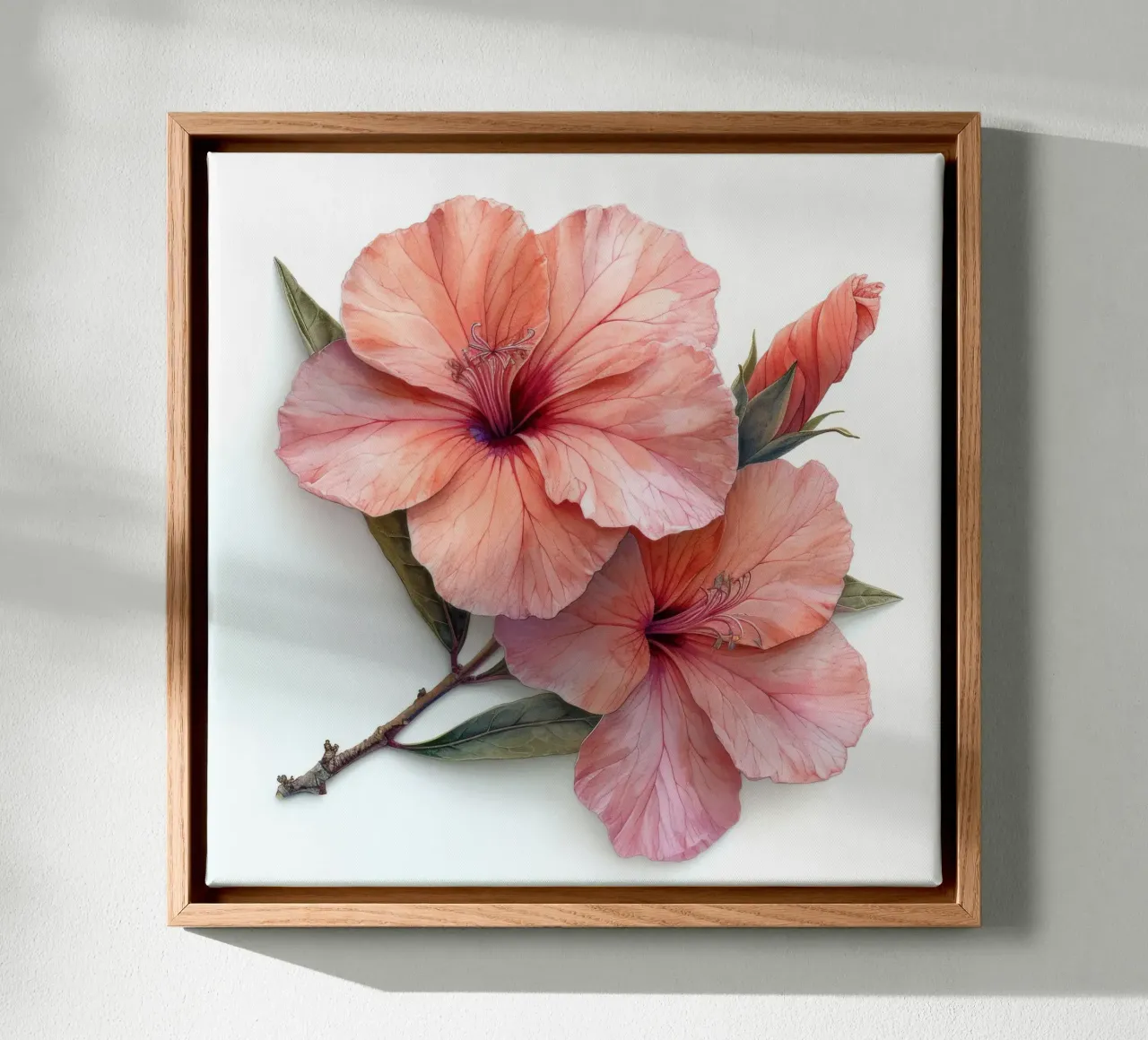 Oleanderbloem 4 canvas met Baklijst van Bold Blooms