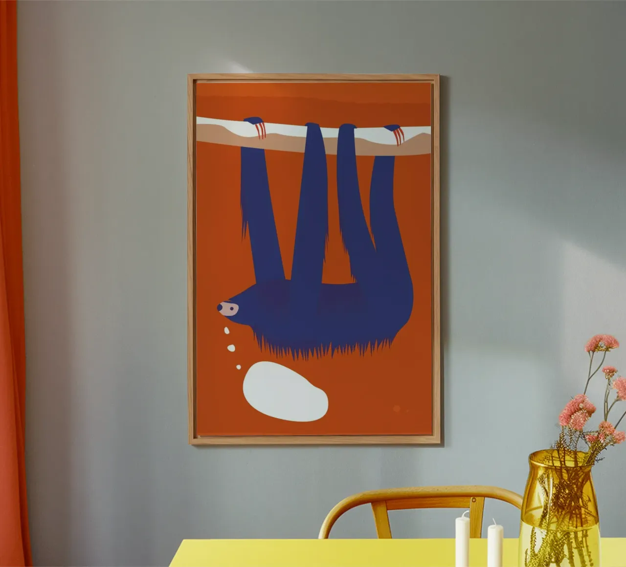 Sloth, Hang in There alluminio dibond da Monika Aichele
