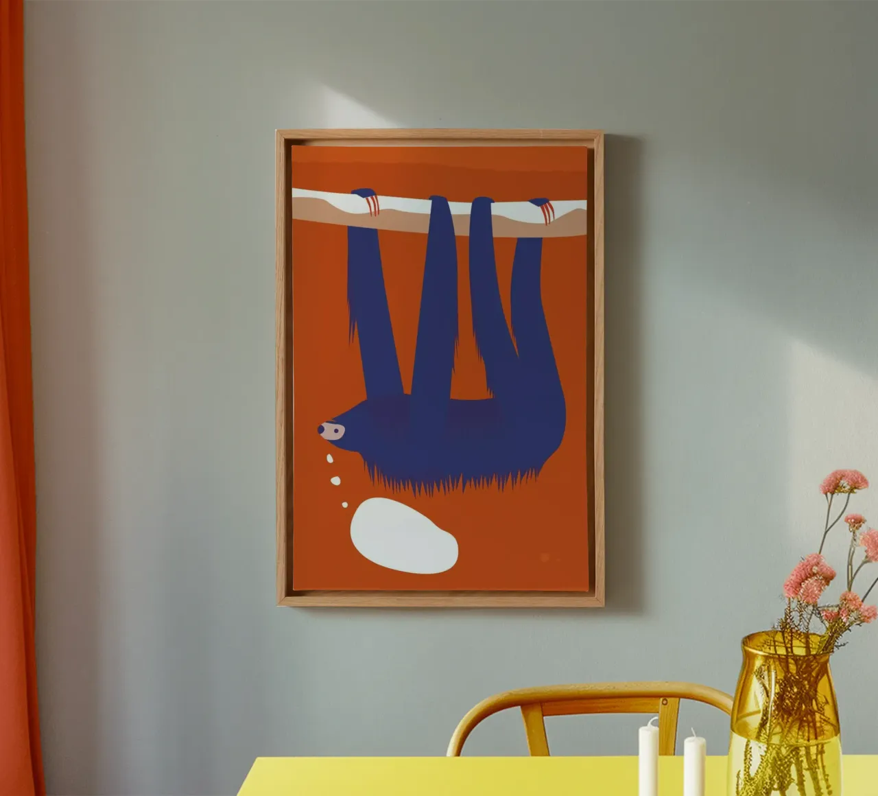 Sloth, Hang in There tela con Cornice a cassetta da Monika Aichele