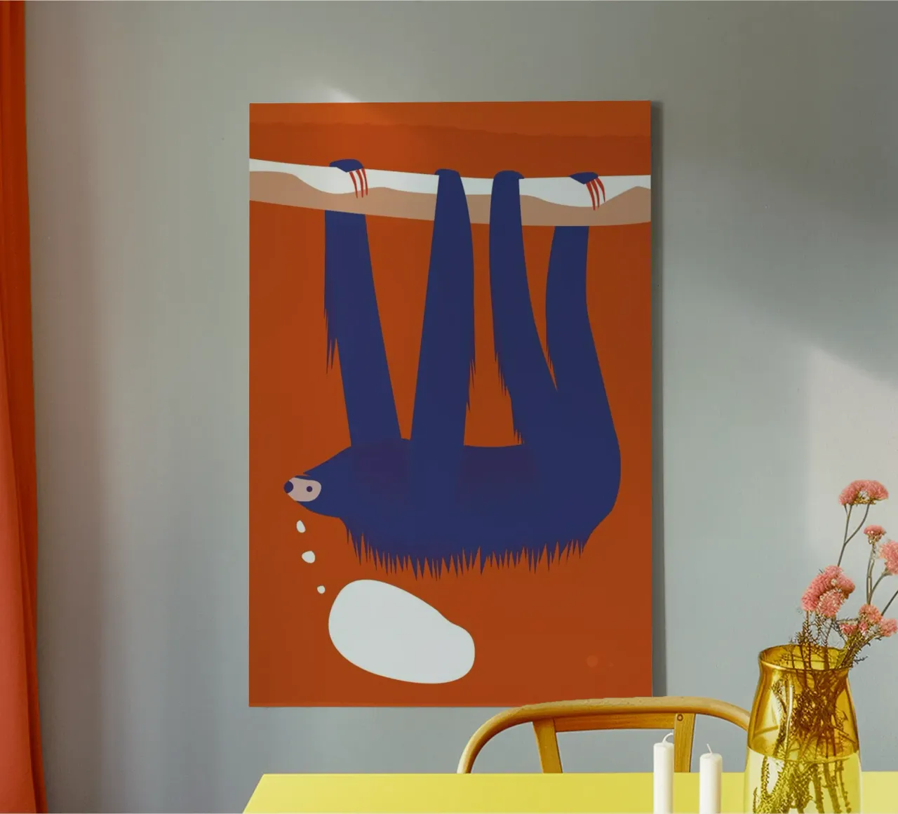 Sloth, Hang in There tela con Cornice a cassetta da Monika Aichele