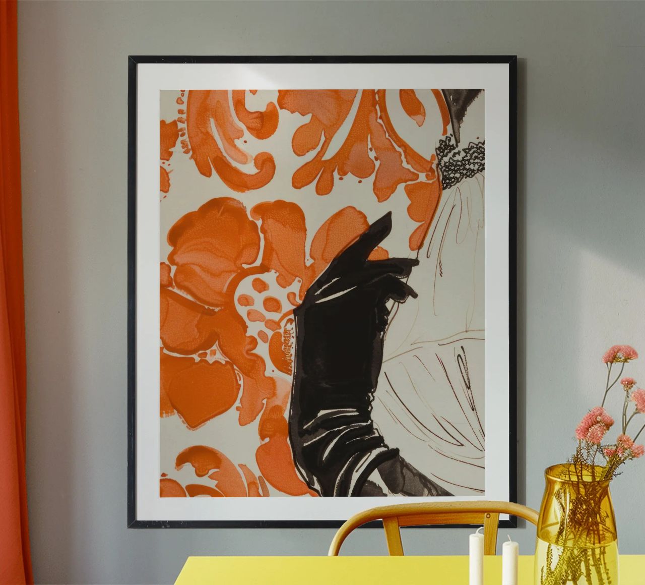 Graphic Orange Abstract Poster, Modern Wall Art poster by Boheme