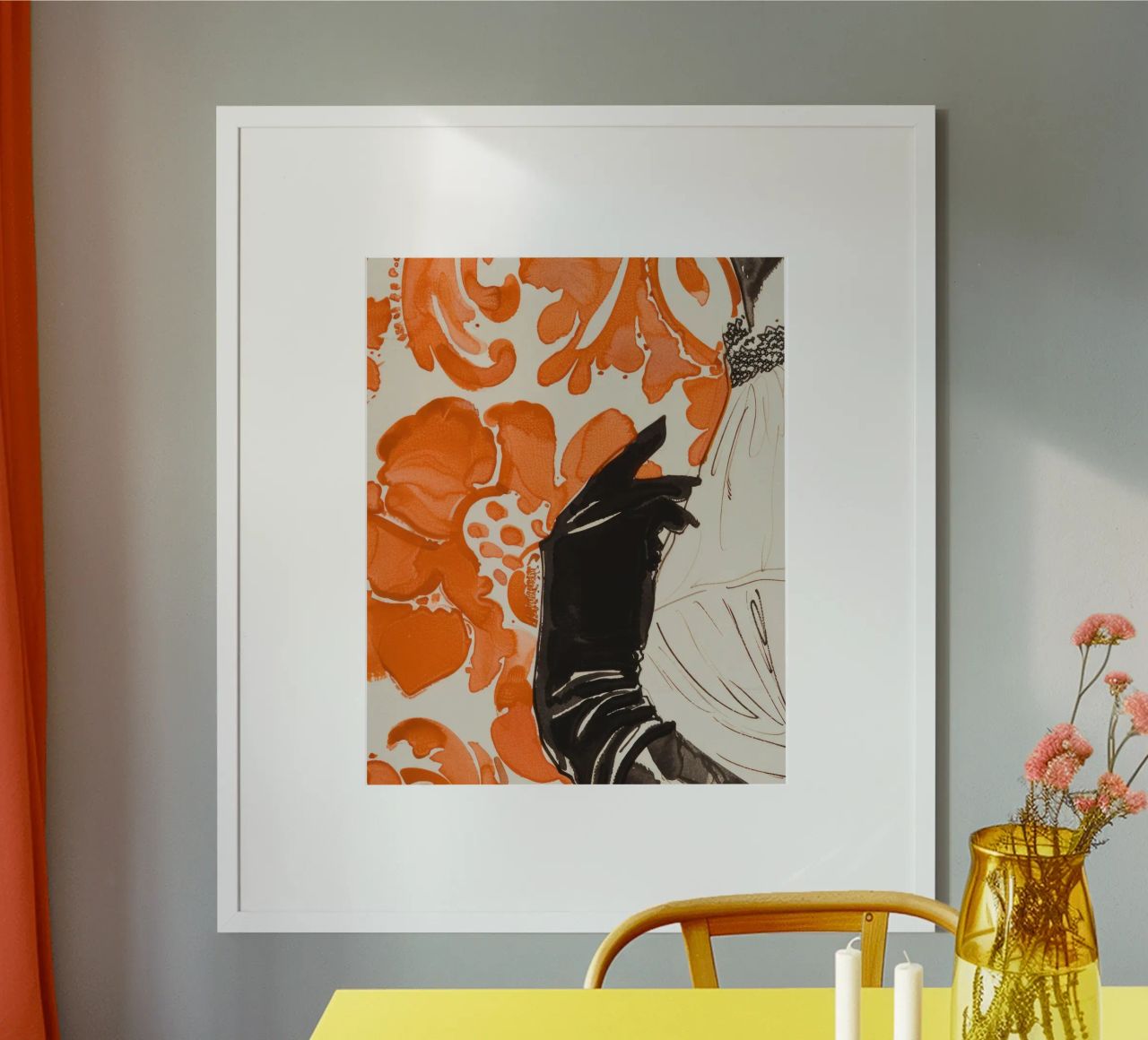 Graphic Orange Abstract Poster, Modern Wall Art poster by Boheme
