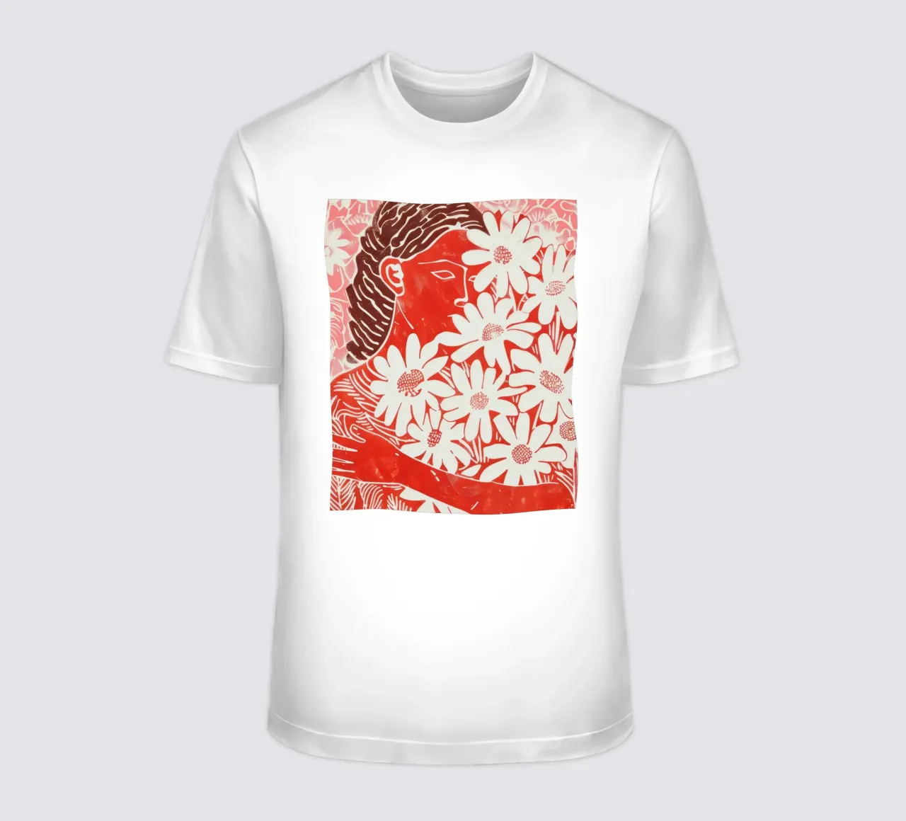 Abstracte Mensen Muurkunst, Eigentijds Kunstwerk Minimalistisch t-shirt van Boheme