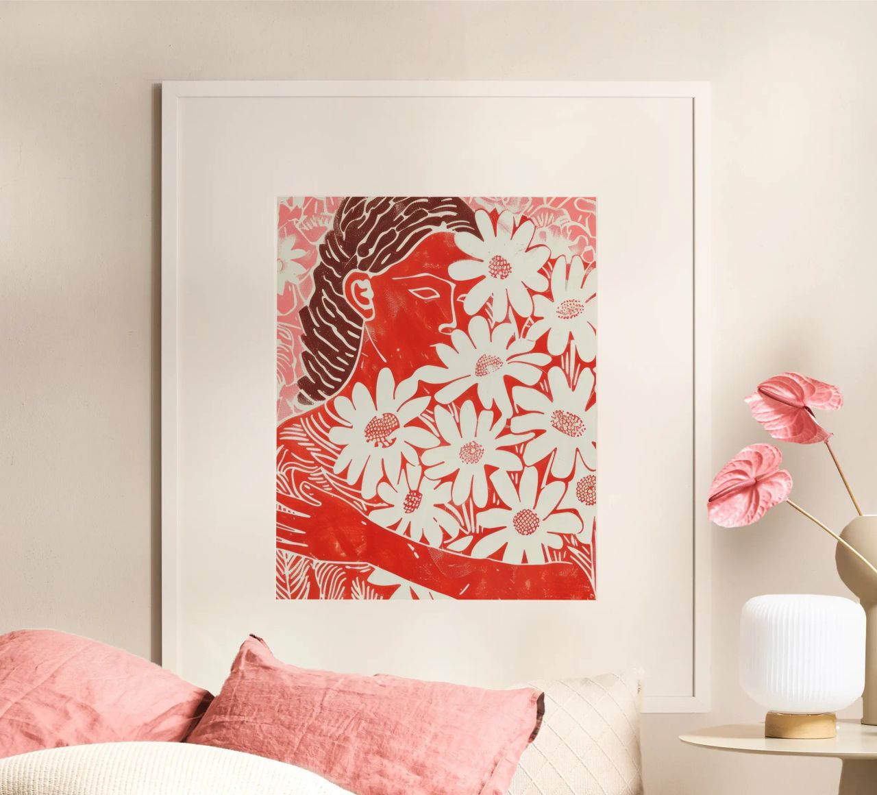 Abstrakte Menschen Wandkunst, Zeitgenössisches Kunstwerk Minimalistisch Poster von Boheme