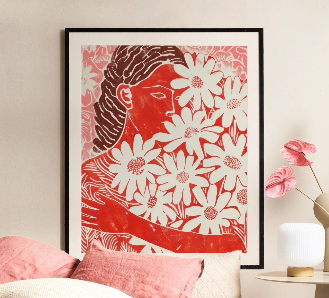Abstrakte Menschen Wandkunst, Zeitgenössisches Kunstwerk Minimalistisch Poster von Boheme