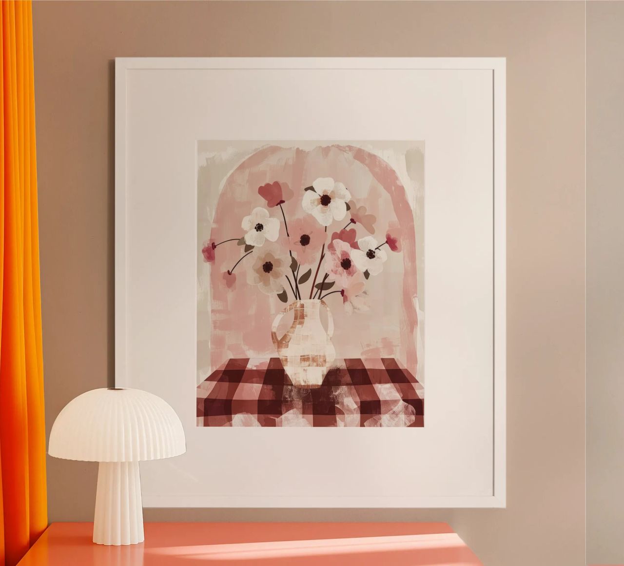 Abstrakte Blume Wandkunst, Zeitgenössisches Kunstwerk Minimalistisch Poster von Boheme