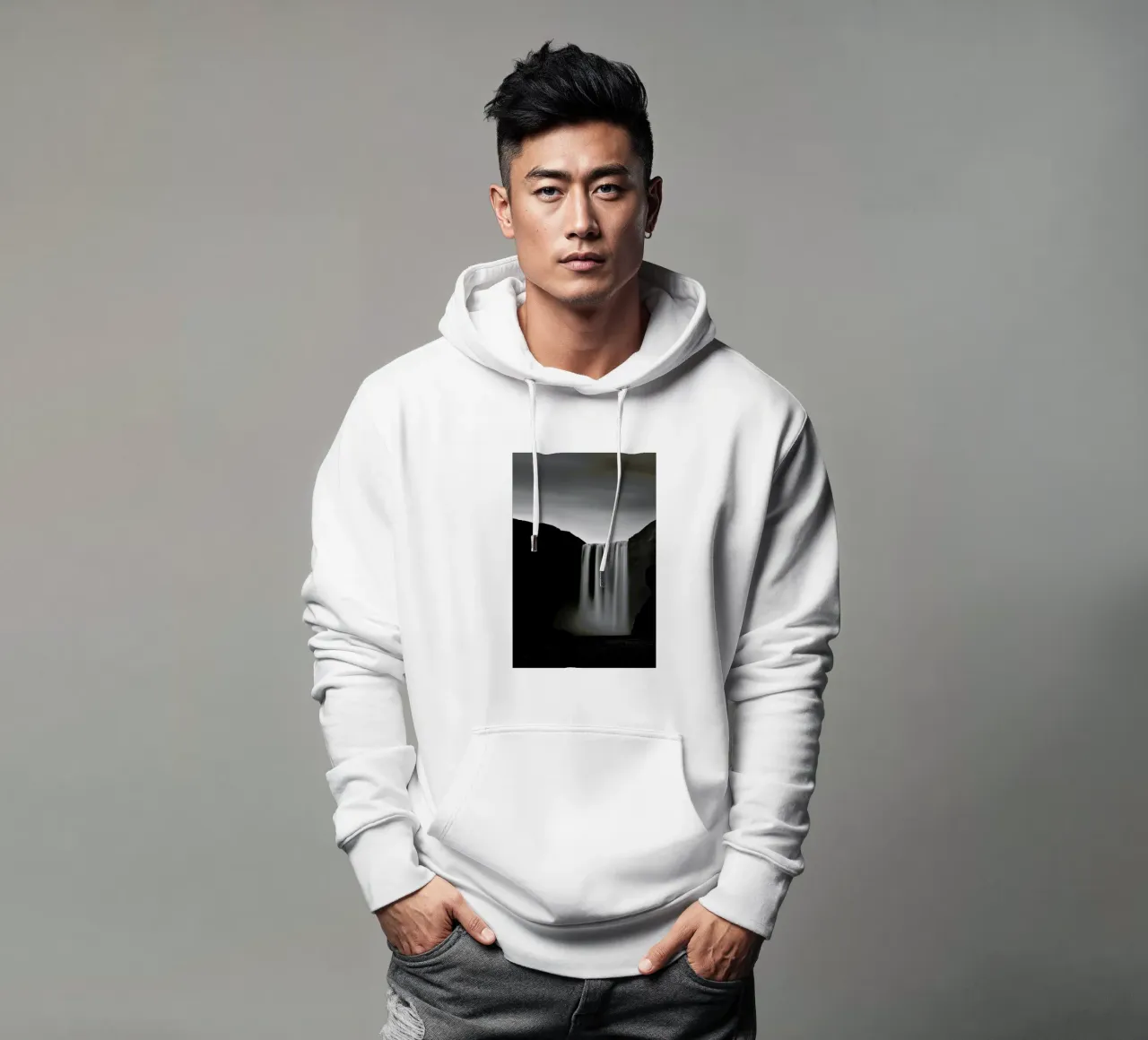 Skogafoss Study 2 felpa con cappuccio da Michael J. Reibert