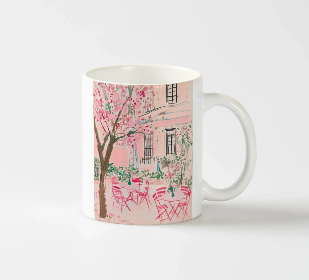 Paris Flower Poster, Spring Contemporary Artwork ceramic mug by Boheme