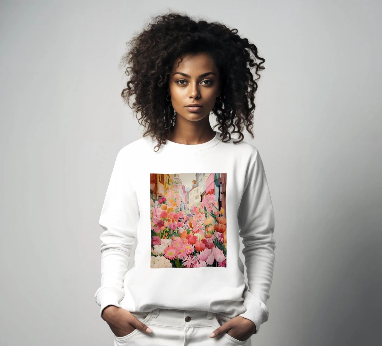 Blumenmarkt, Floral Poster, Abstrakter Druck, Moderne Kunst Sweatshirt von Boheme