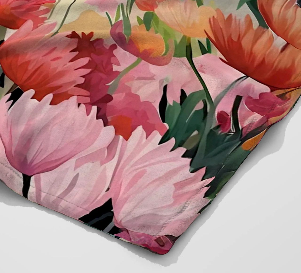 Blumenmarkt, Floral Poster, Abstrakter Druck, Moderne Kunst Fleecedecke von Boheme