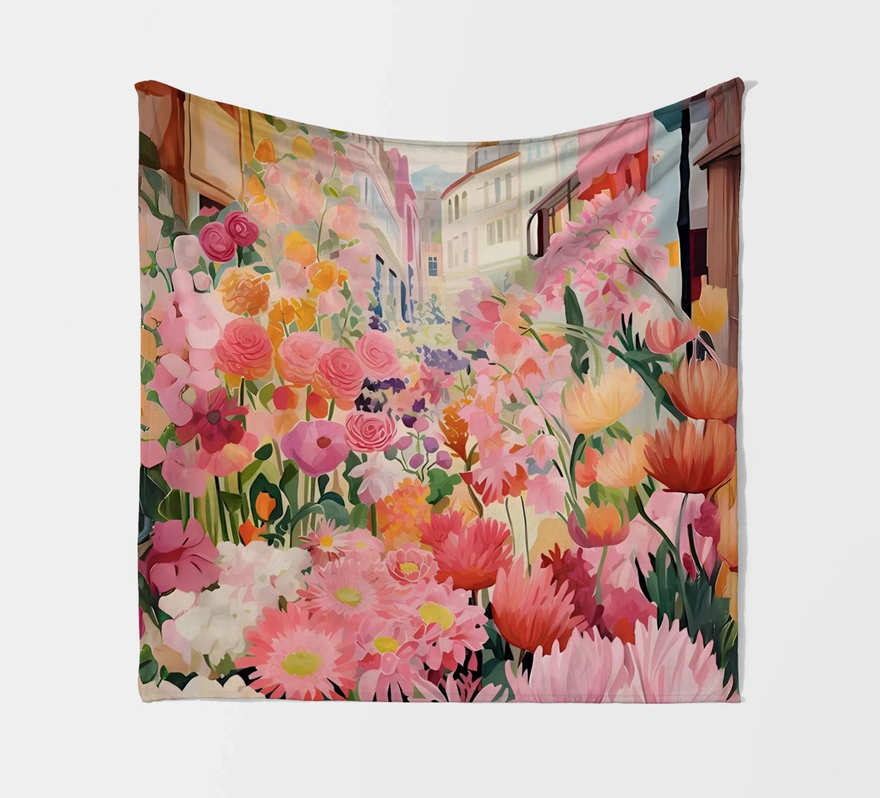 Blumenmarkt, Floral Poster, Abstrakter Druck, Moderne Kunst Fleecedecke von Boheme