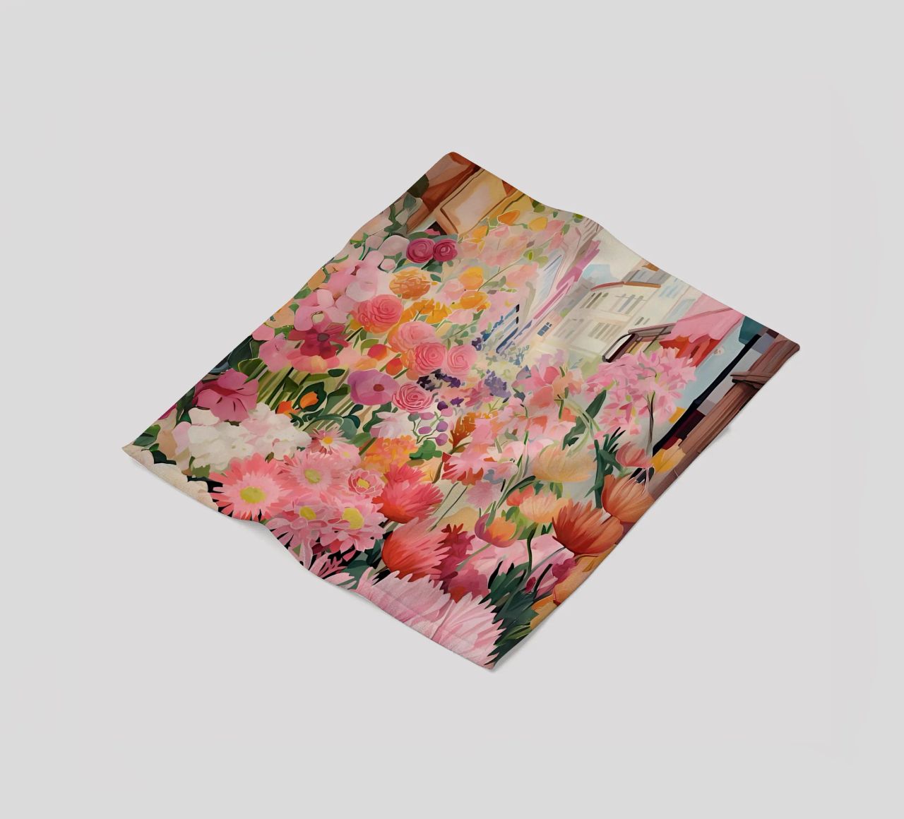 Blumenmarkt, Floral Poster, Abstrakter Druck, Moderne Kunst Fleecedecke von Boheme